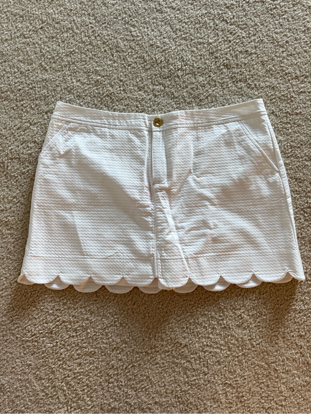 NWT Lilly Pulitzer White Scallop-Hem Colette Women’s Skort